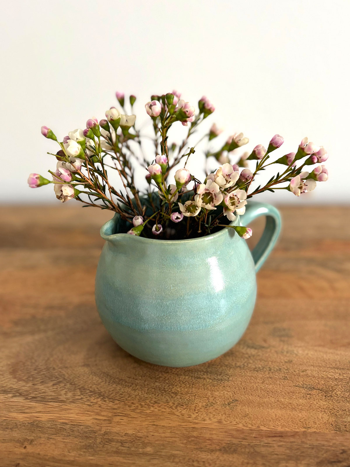 Blue jug made by Deb McPeake