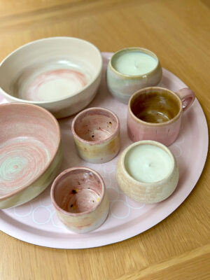 Pink Pottery made by Deb McPeake
